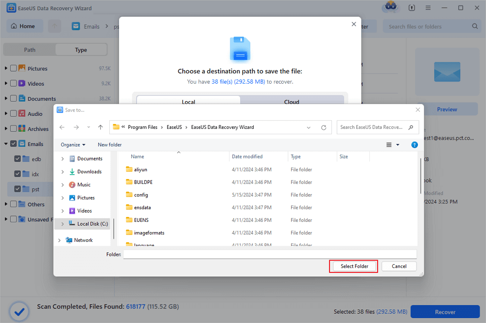 recover lost emails