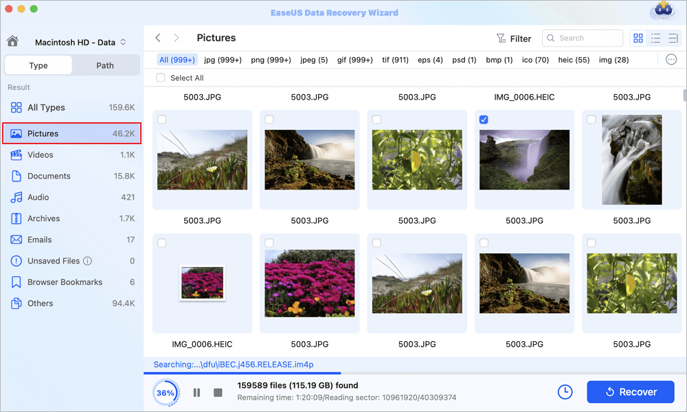 procurar fotos perdidas no Mac