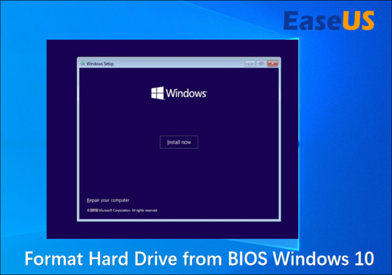 fromat hard drive bios windows 10