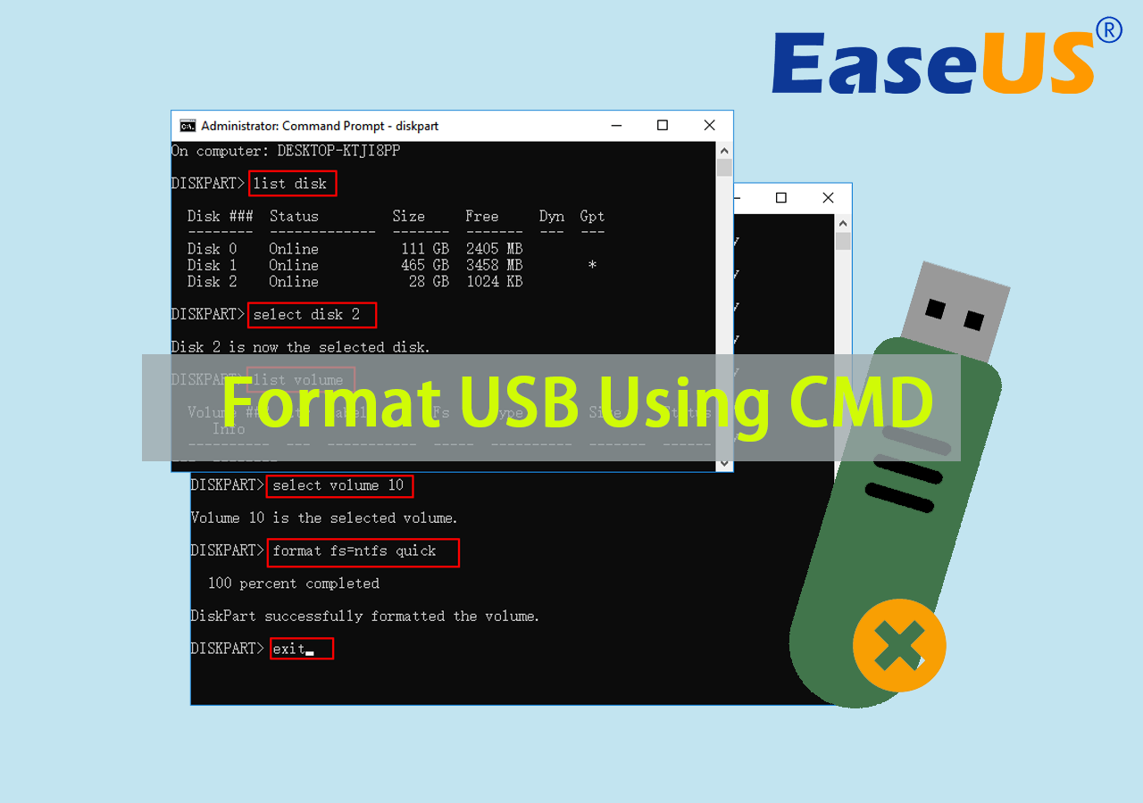 Format USB usign cmd