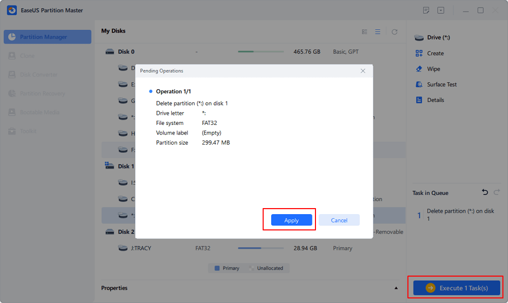 efi-Systempartition löschen Schritt 3