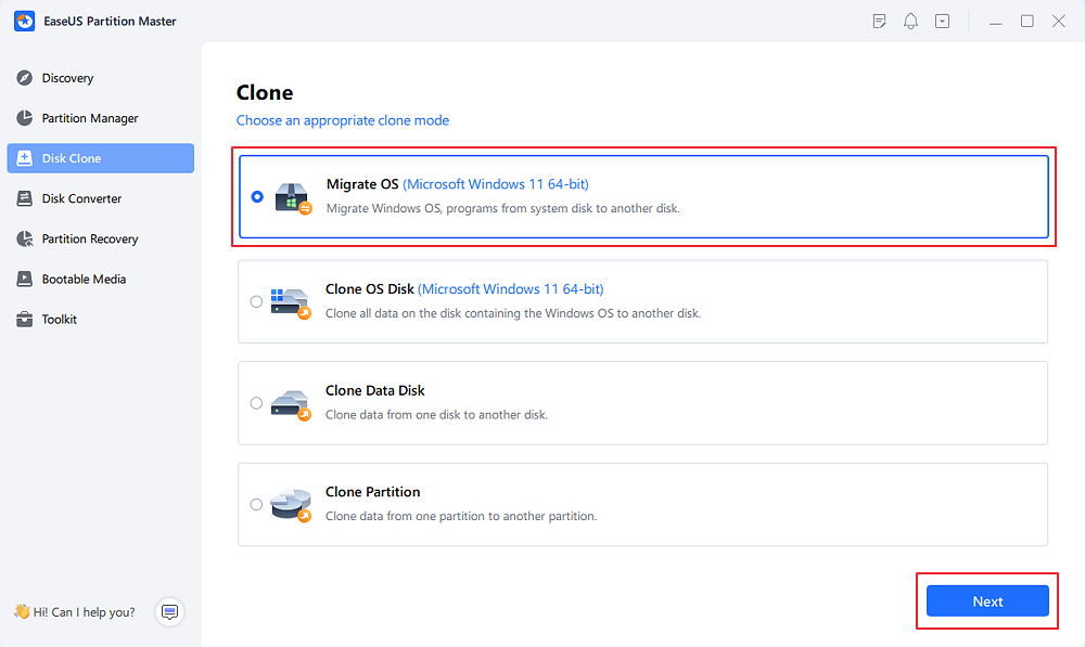 select migrate os