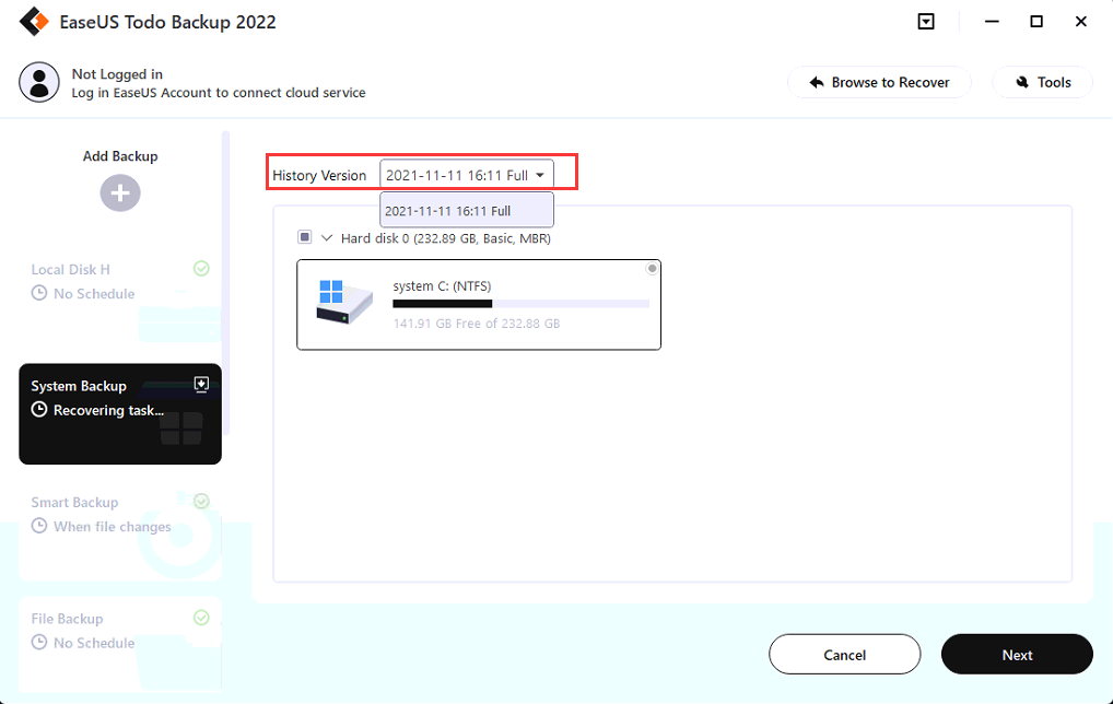 EaseUS Todo Backup - System Recovery