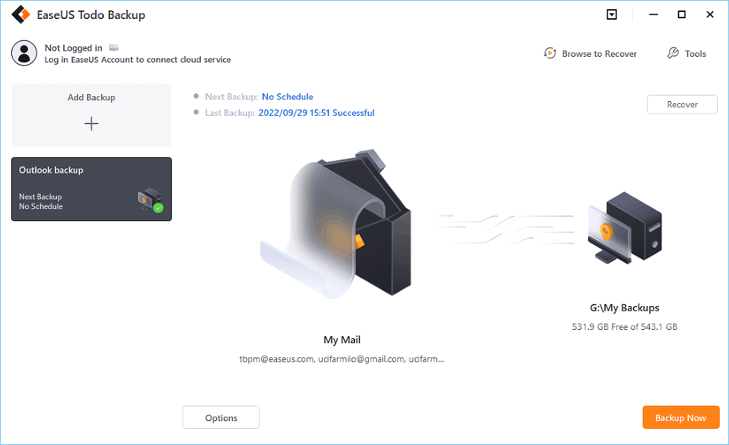 backup outlook mail step 6