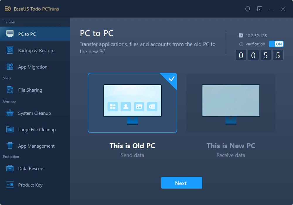 Transférer des fichiers de l'ancien PC vers le nouveau PC - étape 1